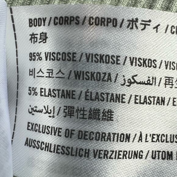 Hollister Women's Medium Ribbed Crop Top Green Floral Adjustable Straps - Picture 5 of 6